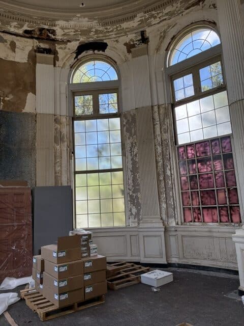 Photo of the sanctuary window — center-right